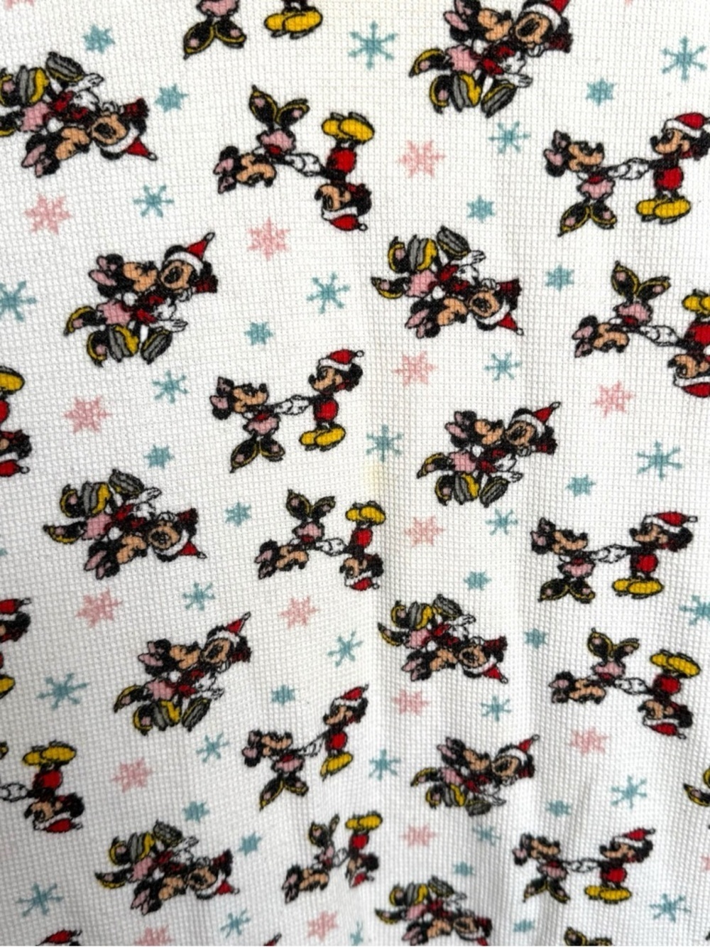 Mickey Inc Thermal Waffle Knit Sleep Shirt One Size Vintage Winter Snowflake - Picture 4 of 10